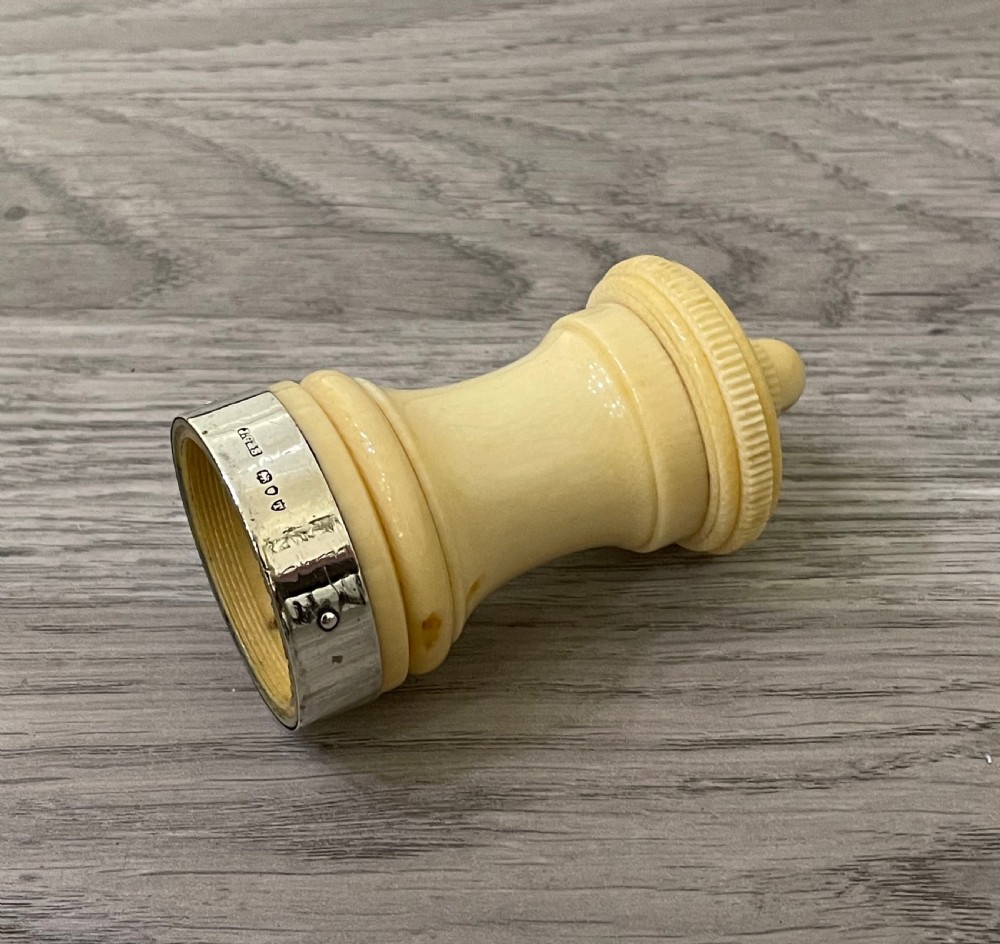 Victorian Silver Mounted Pepper Mill Grinder, 1894 View III