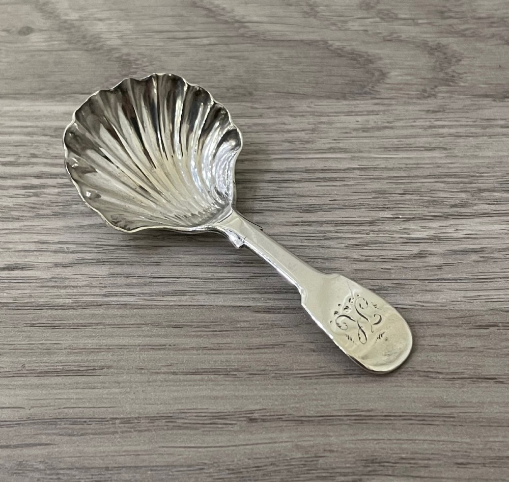 George III Silver Shell Caddy Spoon, Newcastle 1795 View II