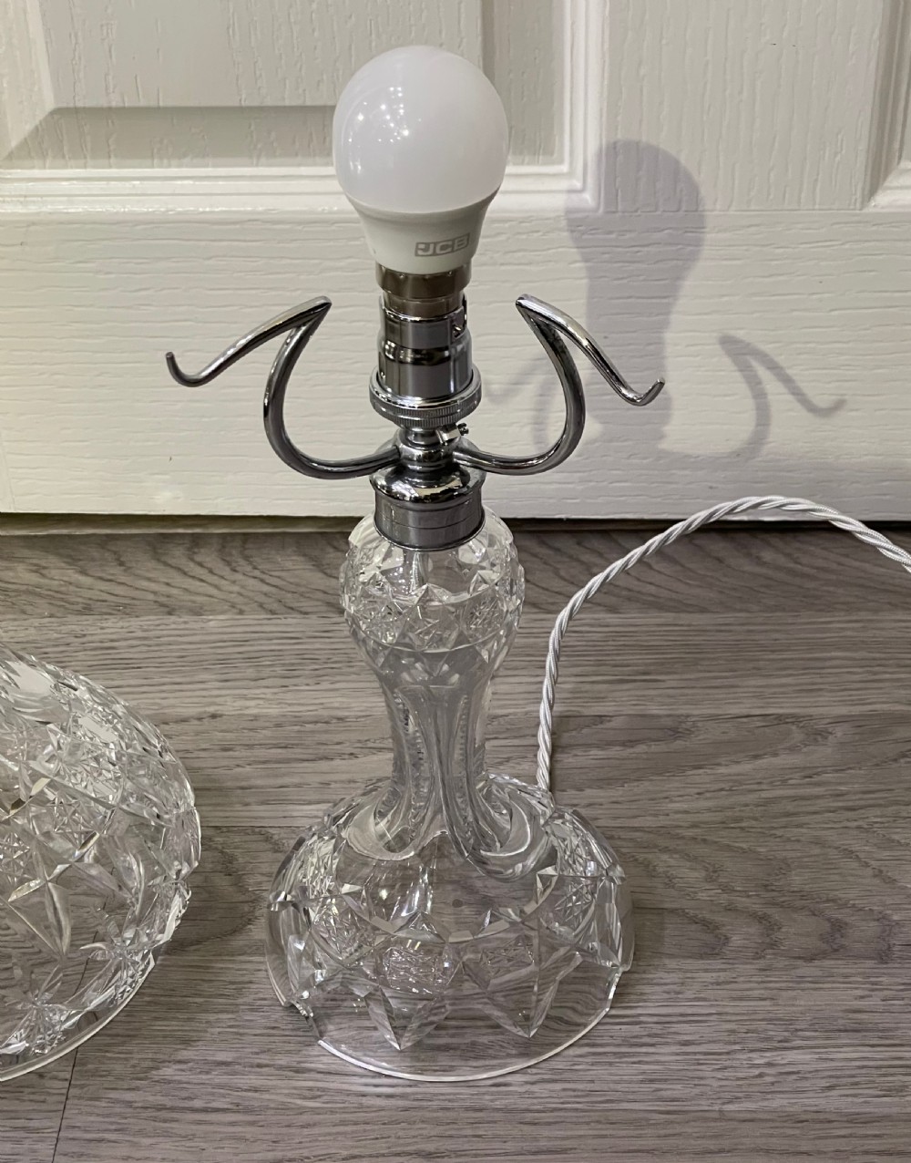 1930s Cut Glass Mushroom Lamp View VI