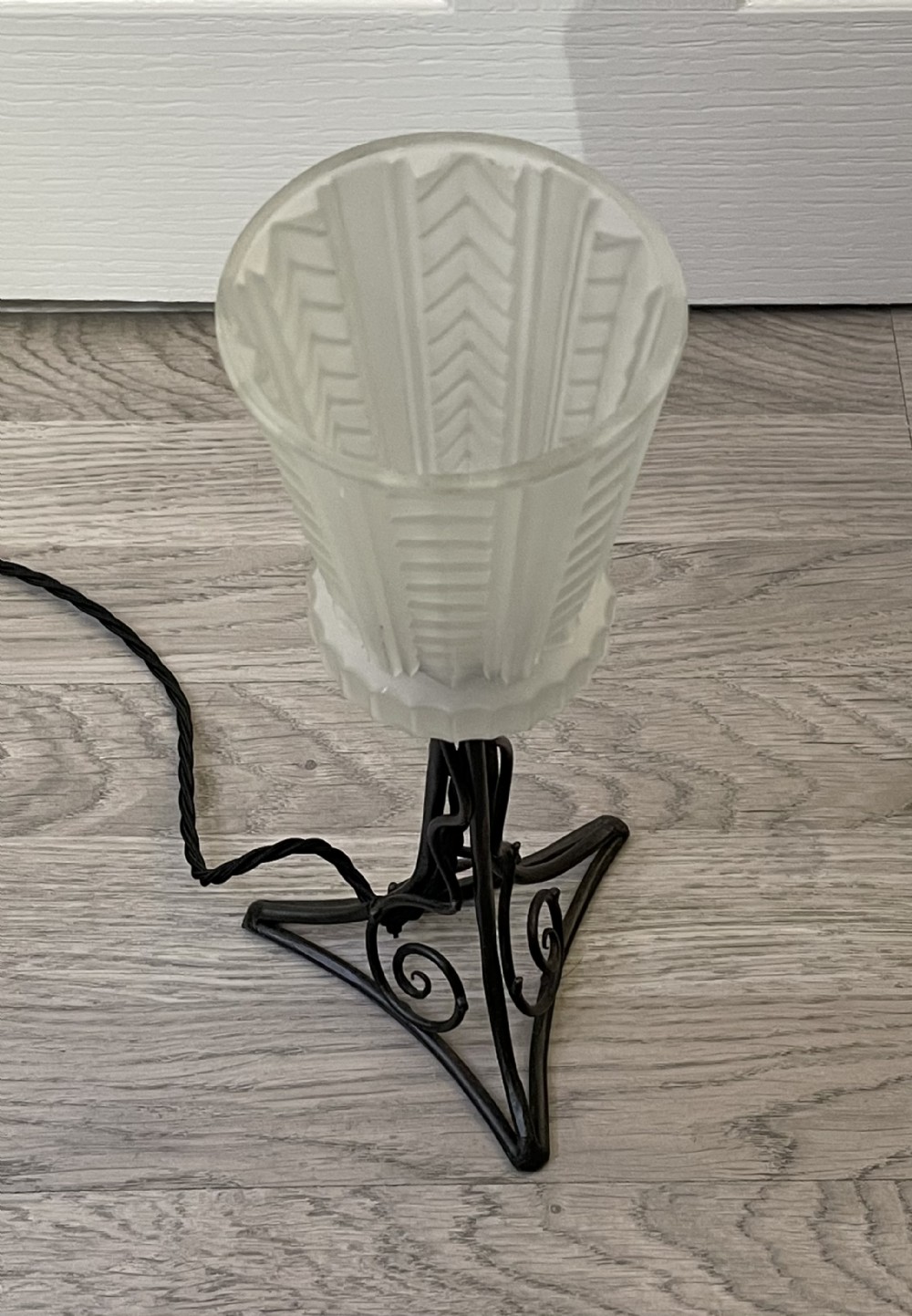 Stylish Wrought Iron Table Lamp, c1930