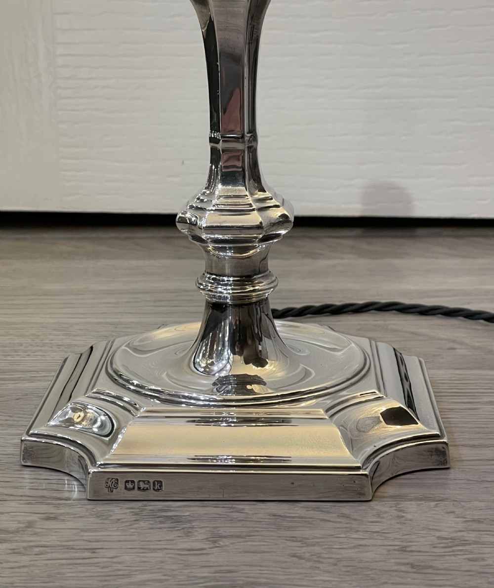 George V Solid Silver Table Lamp, 1927 View III