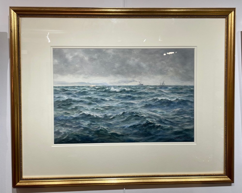 James Aitken Marine Watercolour, ‘Off The Manx Coast’