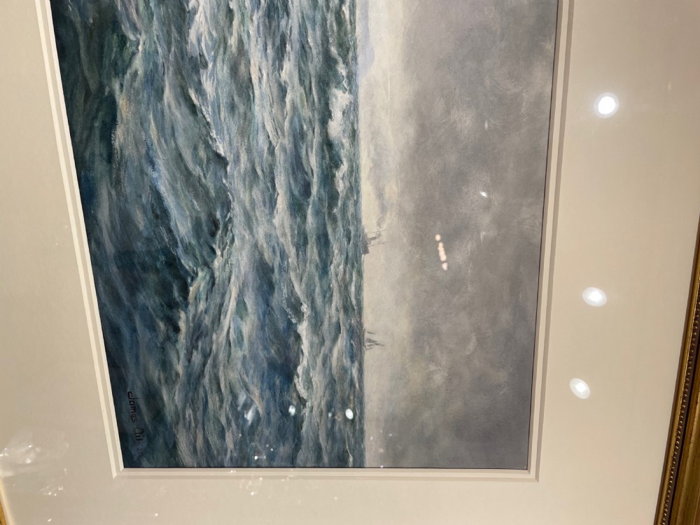 James Aitken Marine Watercolour, ‘Off The Manx Coast’ View IV