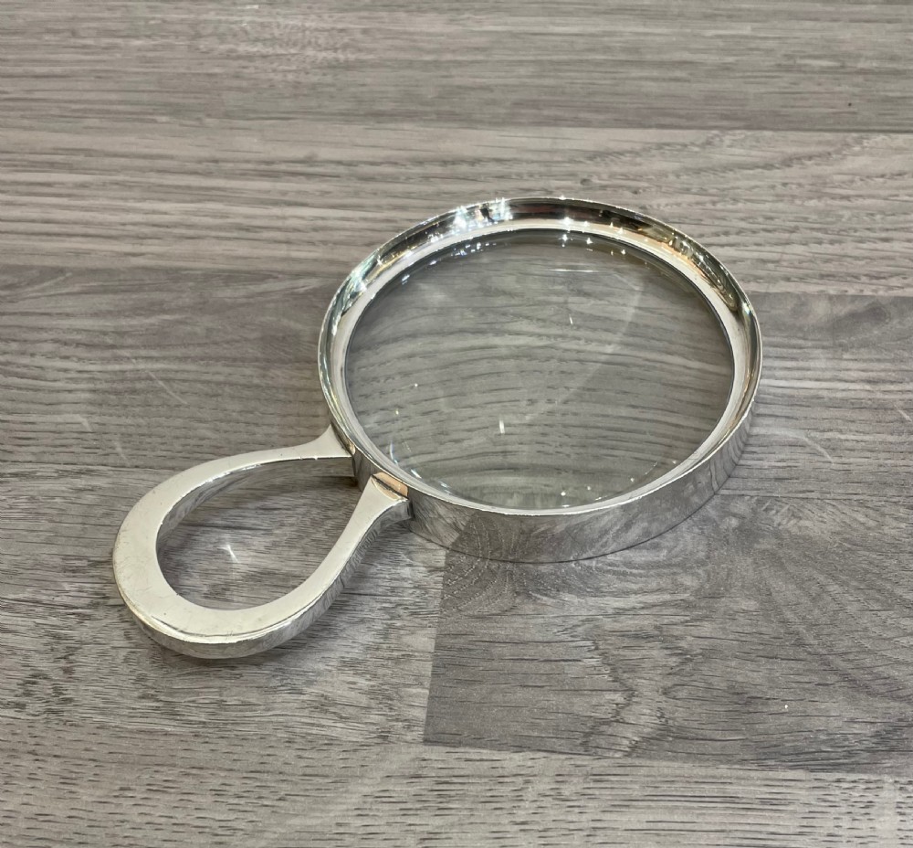 Large George V Silver Magnifying Glass by Lawrence Emanuel