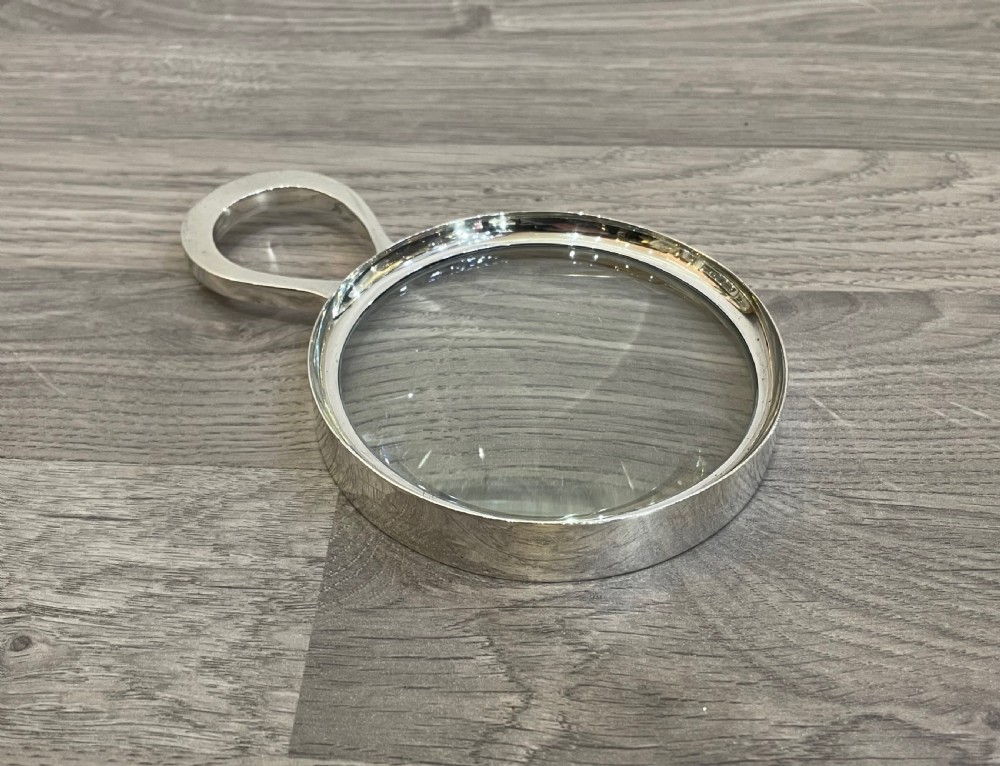 Large George V Silver Magnifying Glass by Lawrence Emanuel View II