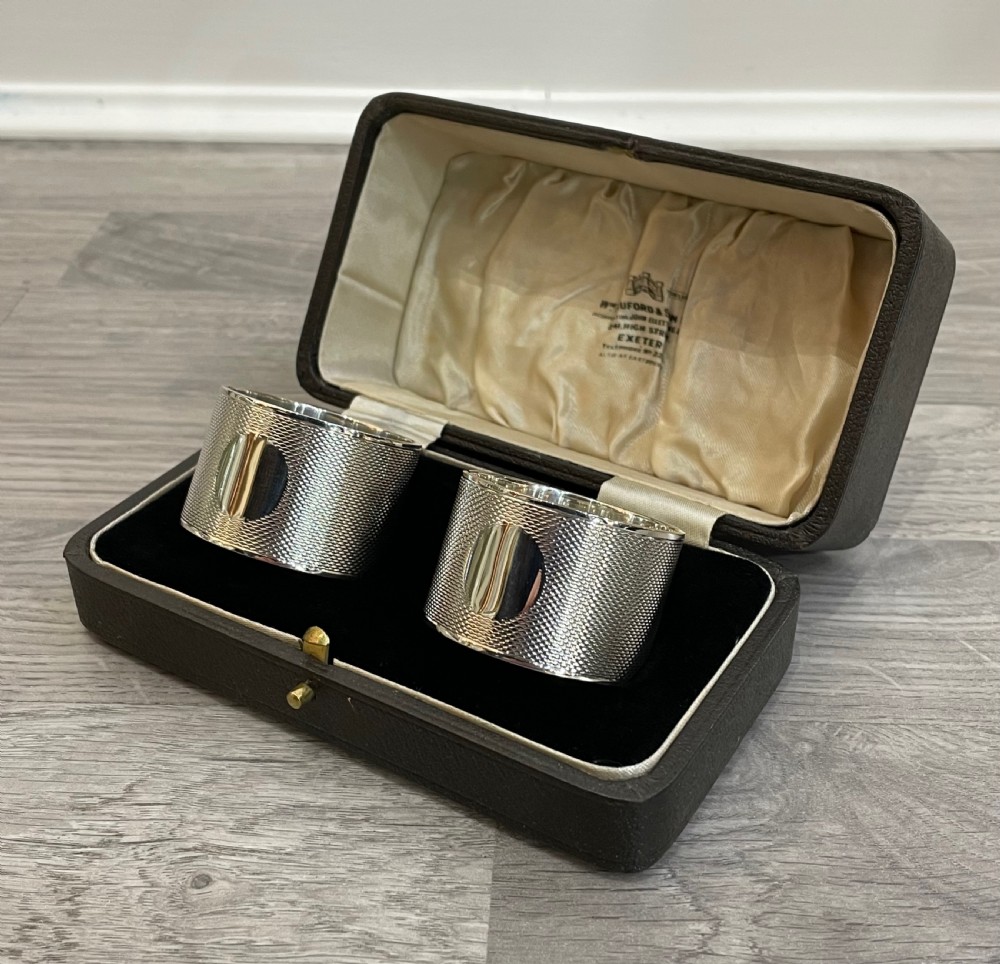 George VI solid silver napkin rings, very heavy. 1939 View II