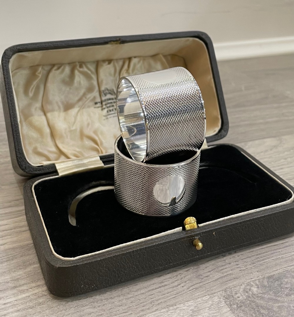 George VI solid silver napkin rings, very heavy. 1939 View III