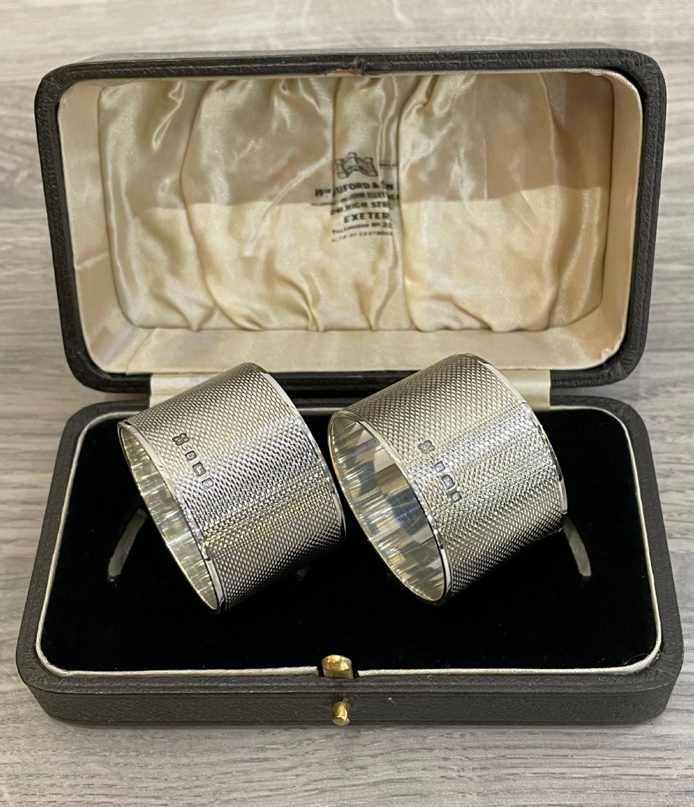George VI solid silver napkin rings, very heavy. 1939 View IV