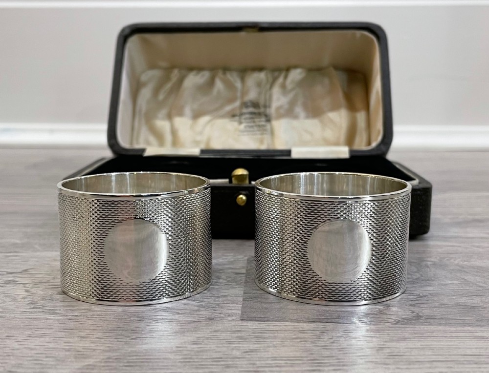 George VI solid silver napkin rings, very heavy. 1939 View V