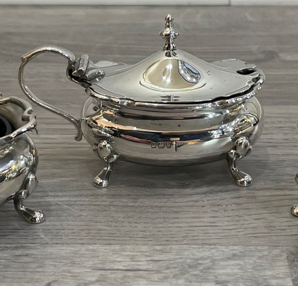 Quality George V Solid Silver Cruet Set by Walker & Hall View VI