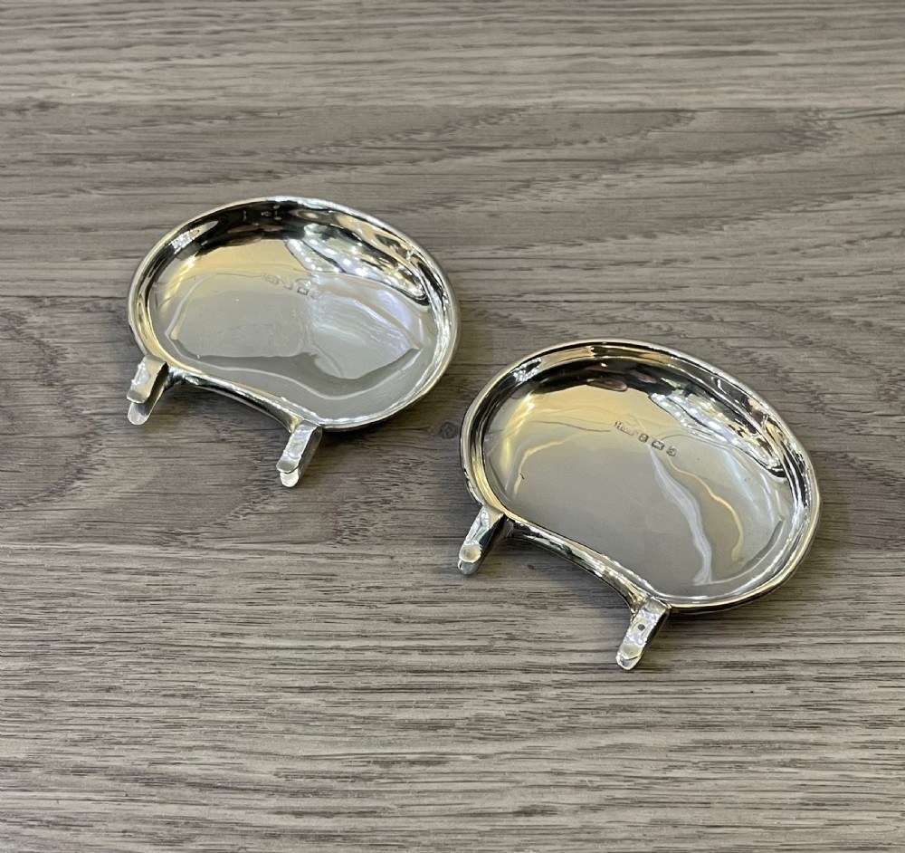 Pair Edwardian Silver Pip Trays by Hilliard & Thomason