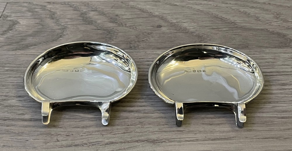 Pair Edwardian Silver Pip Trays by Hilliard & Thomason View II