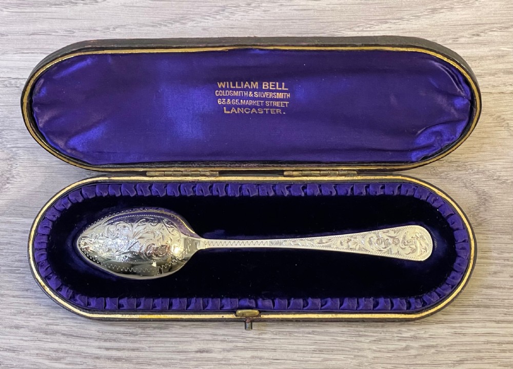 Victorian Silver Spoon in Fitted Case, Chester