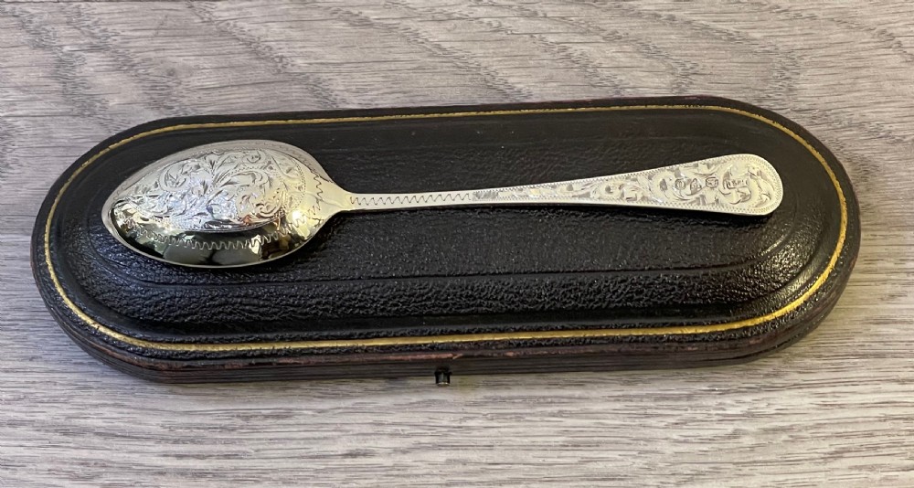 Victorian Silver Spoon in Fitted Case, Chester View V