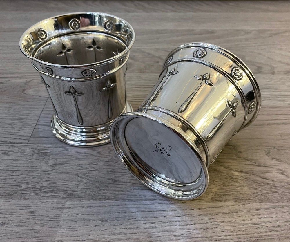 Pair of Art Nouveau Silver Plated Vases View VII