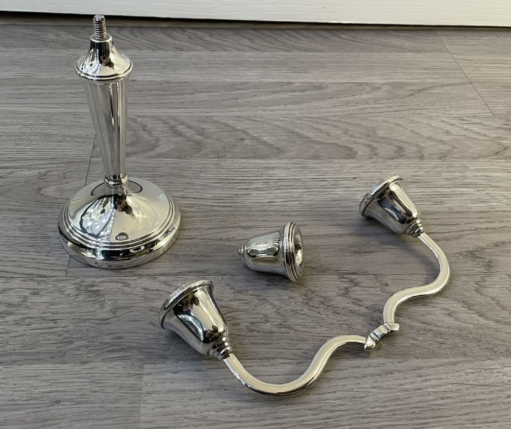 Solid Silver Three Branch Candelabra View VI