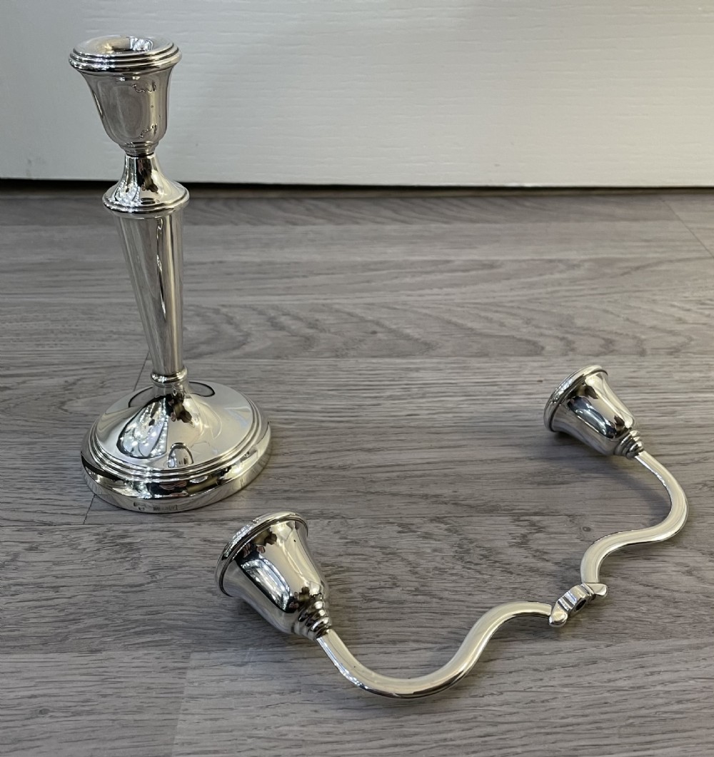 Solid Silver Three Branch Candelabra View VII