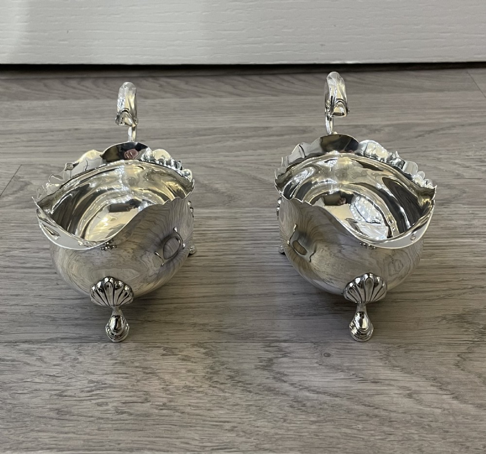 Good Pair of George V Solid Silver Sauce Boats View V