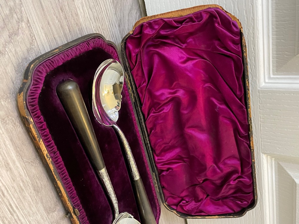 Victorian Solid Silver Salad Servers by William Hutton & Sons View II