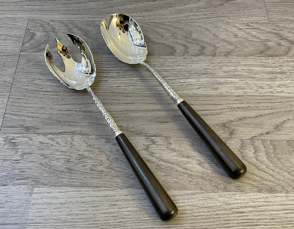 Victorian Solid Silver Salad Servers by William Hutton & Sons View IV
