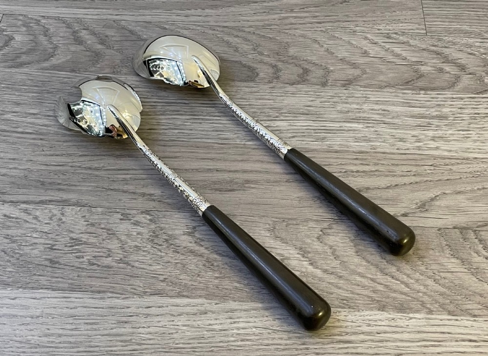 Victorian Solid Silver Salad Servers by William Hutton & Sons View IX