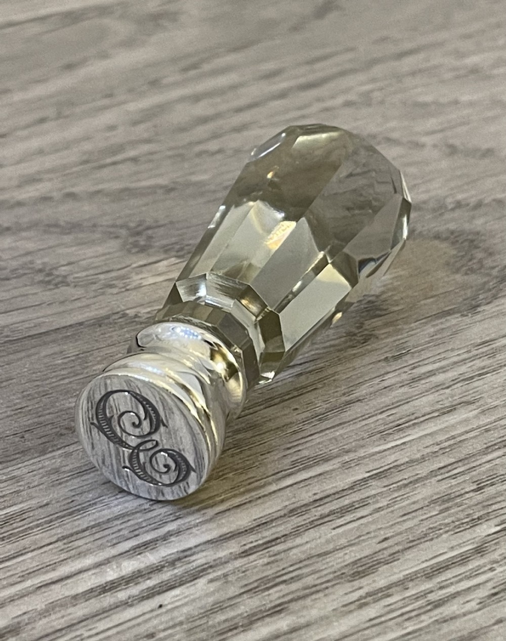 Victorian Cut Glass & Silver Wax Seal View II