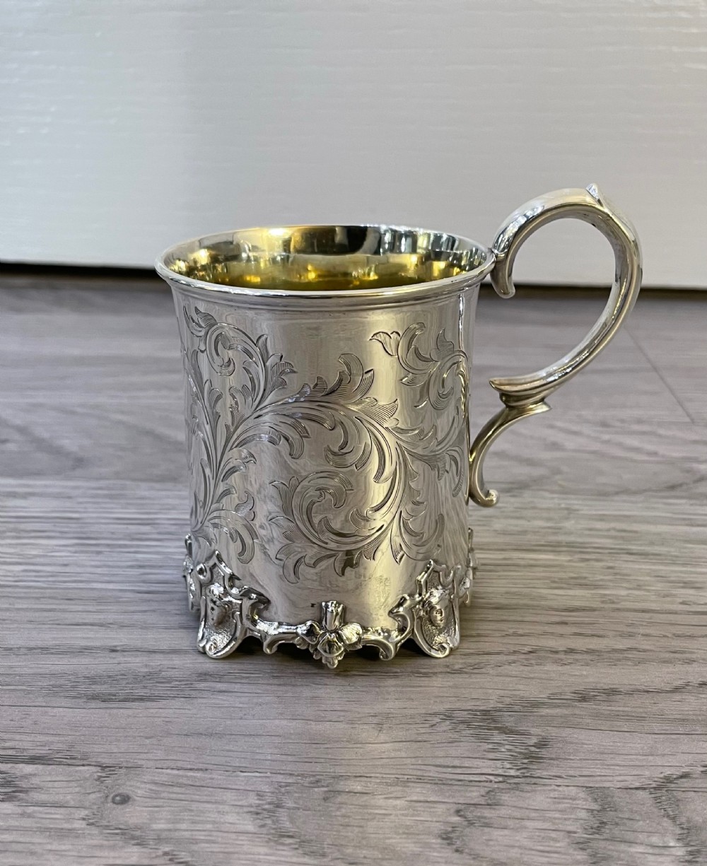 Quality Victorian Silver Christening Mug, 1853 View II