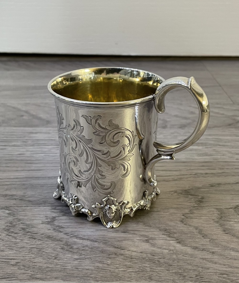 Quality Victorian Silver Christening Mug, 1853 View III