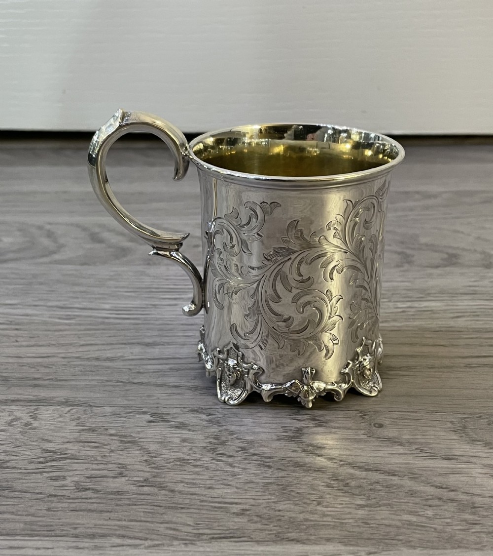 Quality Victorian Silver Christening Mug, 1853 View VII