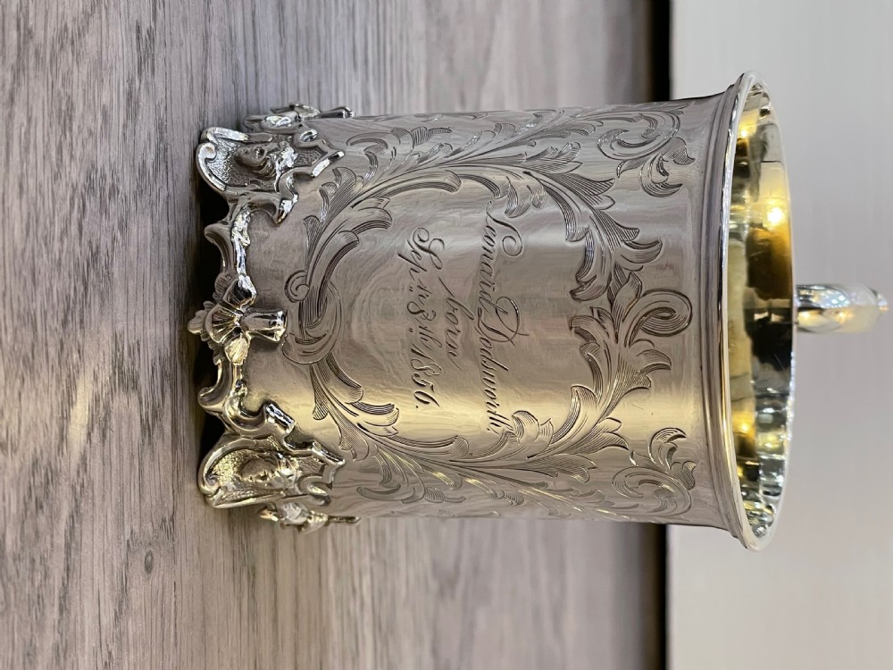 Quality Victorian Silver Christening Mug, 1853 View VIII