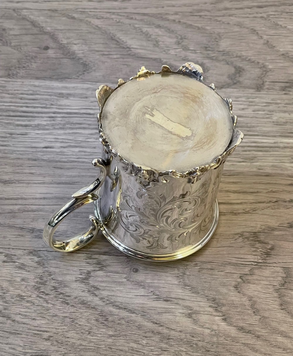 Quality Victorian Silver Christening Mug, 1853 View XI