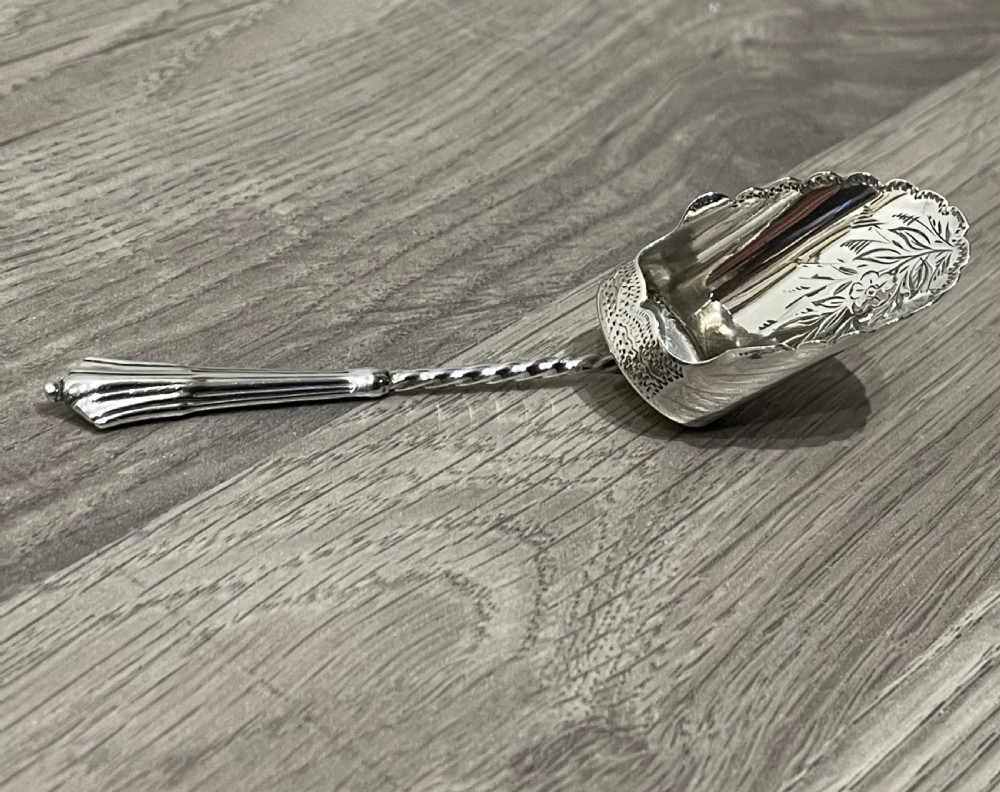 Victorian Silver Shovel Caddy Spoon, 1896
