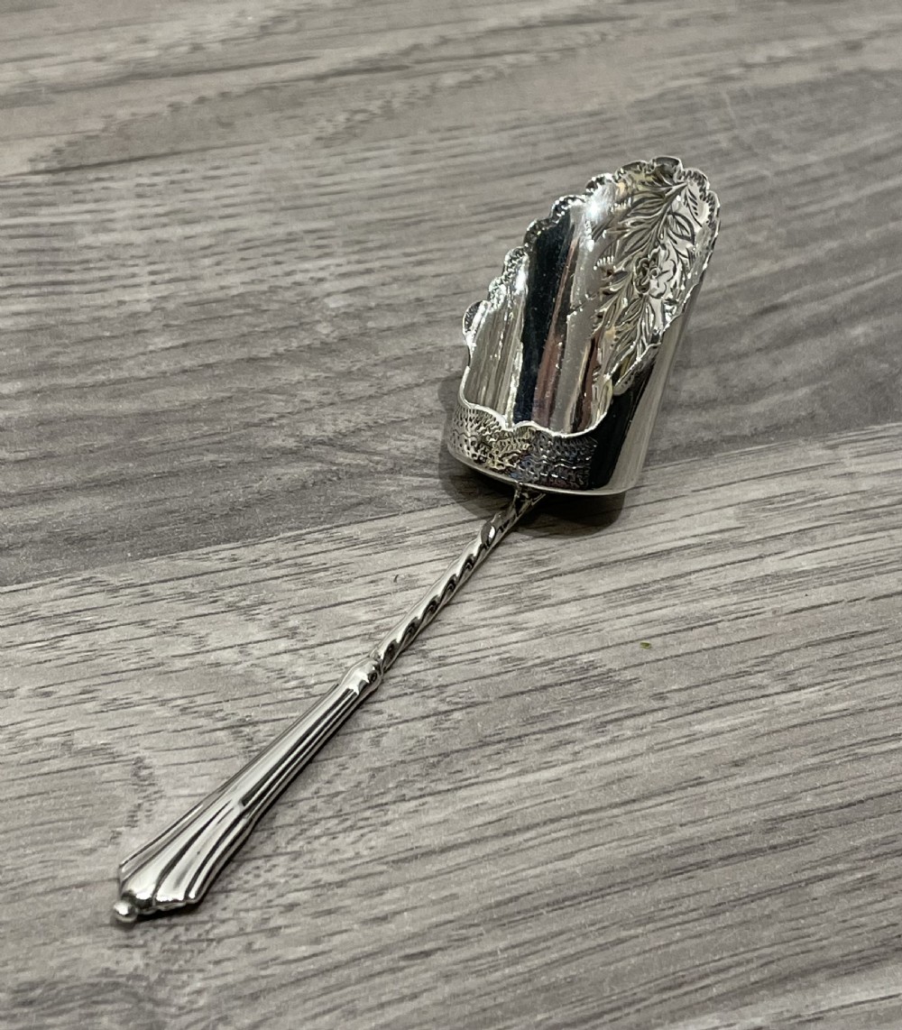 Victorian Silver Shovel Caddy Spoon, 1896 View III