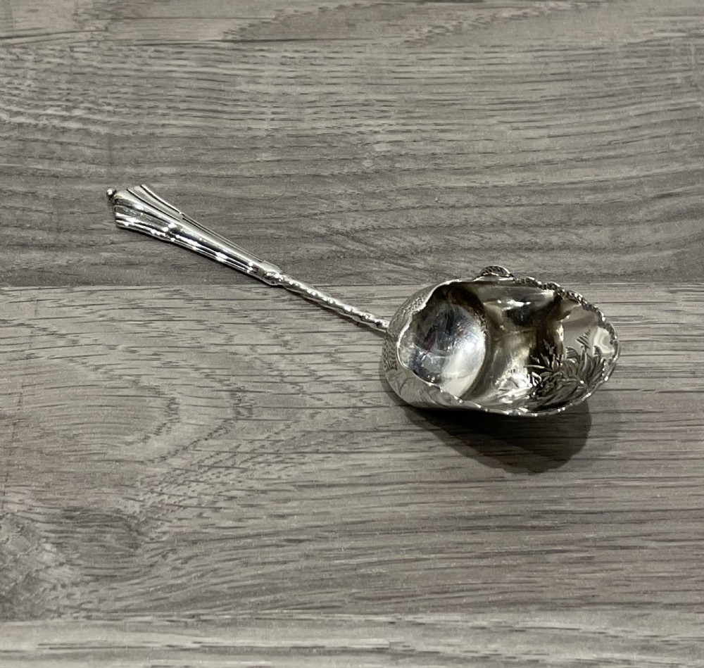 Victorian Silver Shovel Caddy Spoon, 1896 View IV