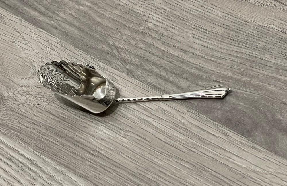 Victorian Silver Shovel Caddy Spoon, 1896 View VI