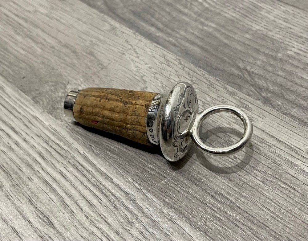 Victorian Silver Wine Bottle Stopper, Charles Reily & George Storer, 1850
