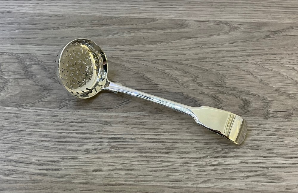 Victorian Silver Sugar Sifter Spoon, London 1866 by Chawner & Co