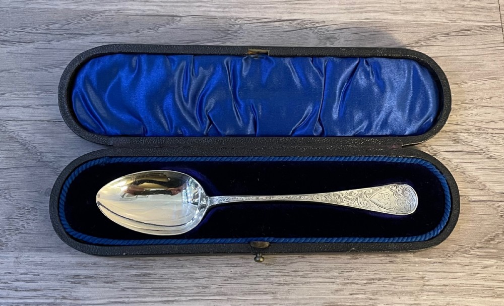 Victorian Silver Spoon in Fitted Case, Chester