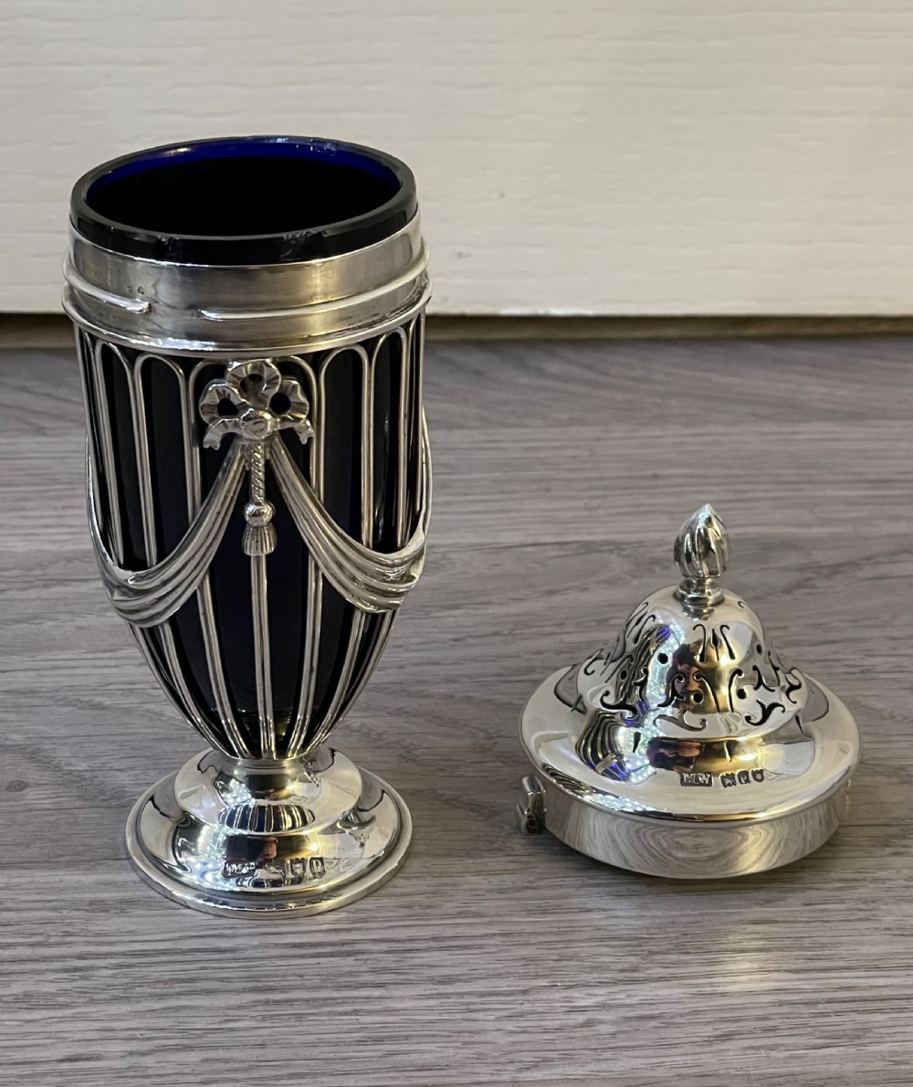 Quality Edwardian Silver Sugar Caster, 1910 View III
