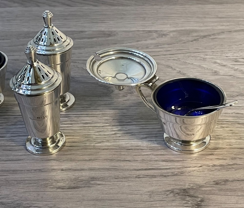 Art Deco Solid Silver Cruet Set, Adie Brothers View III