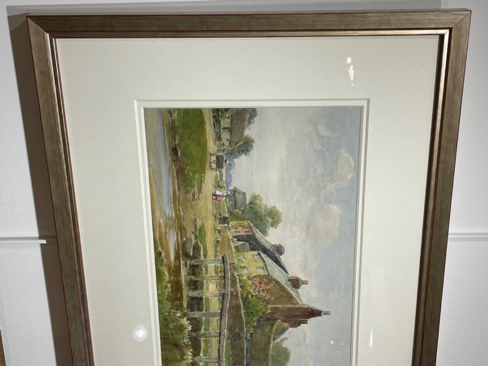 J W Milliken, Watercolour, Rural Village Scene View II