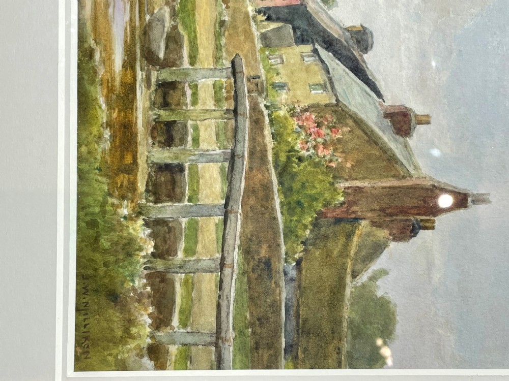 J W Milliken, Watercolour, Rural Village Scene View III