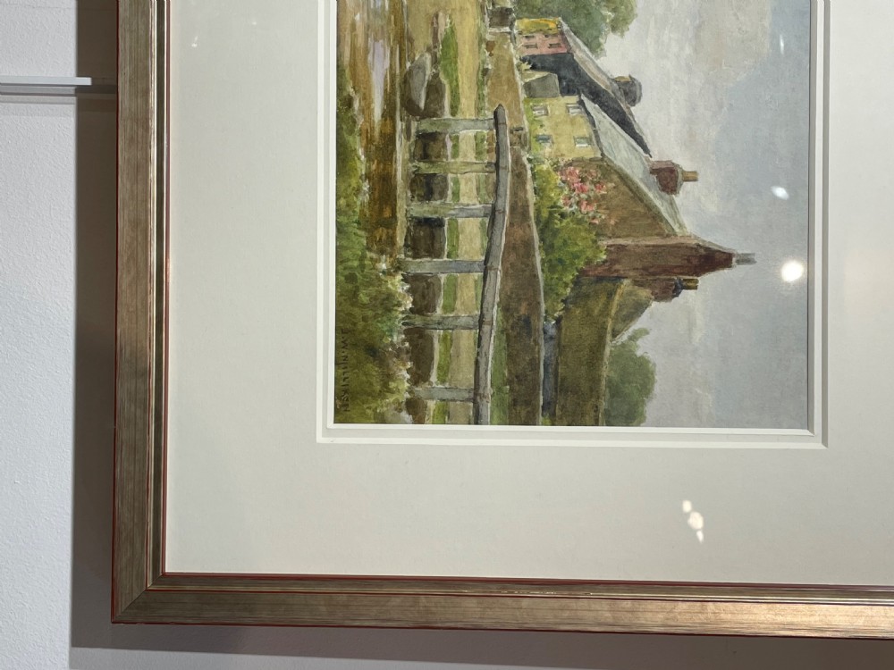 J W Milliken, Watercolour, Rural Village Scene View IV