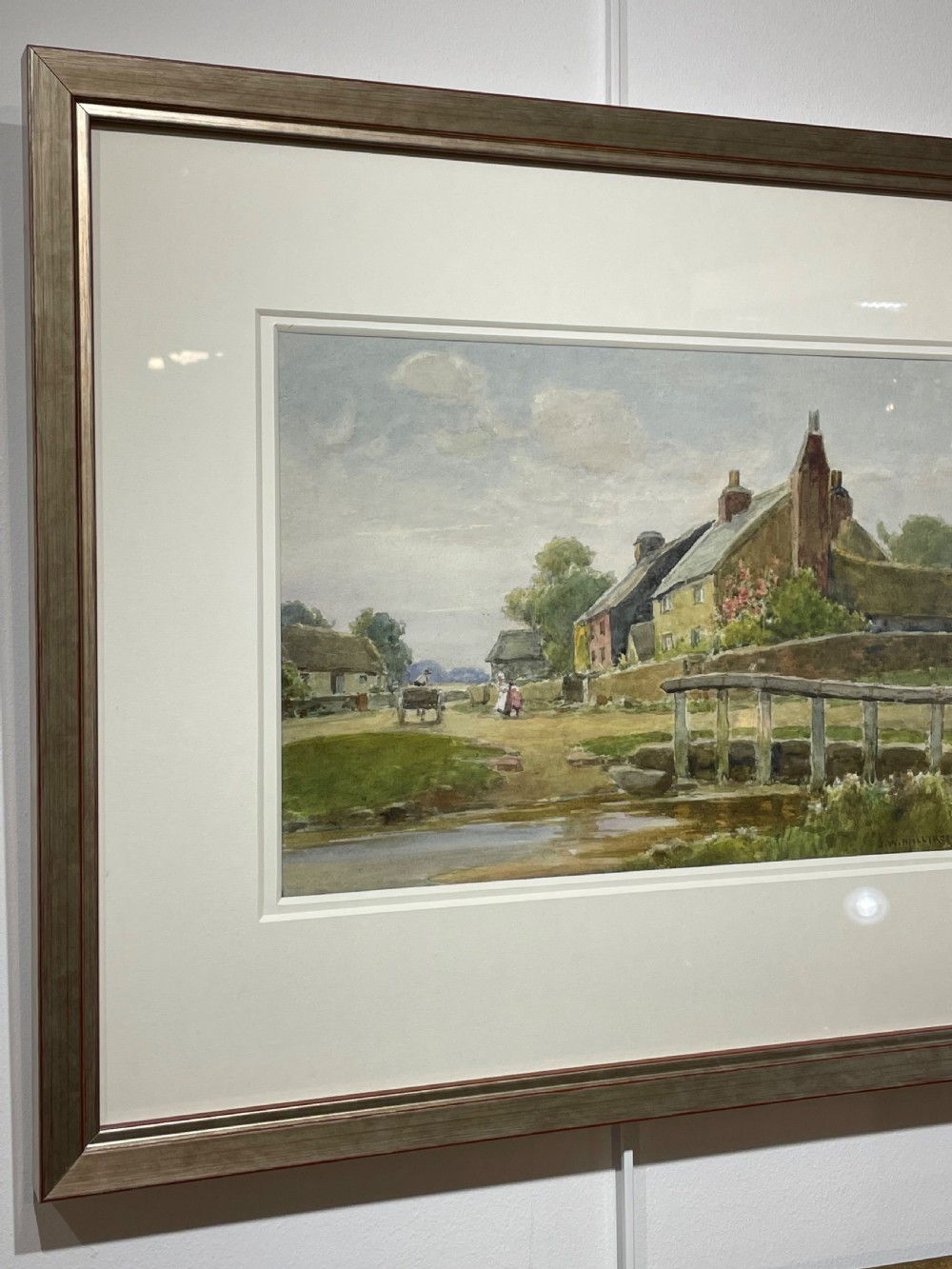 J W Milliken, Watercolour, Rural Village Scene View V