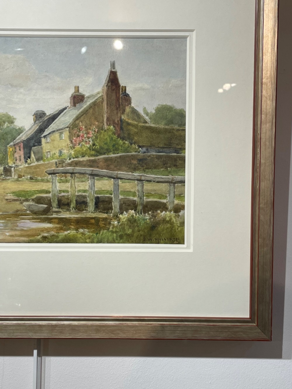 J W Milliken, Watercolour, Rural Village Scene View VI
