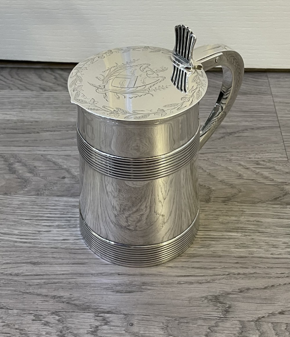 Large George III Silver Tankard by John Carter, 1776