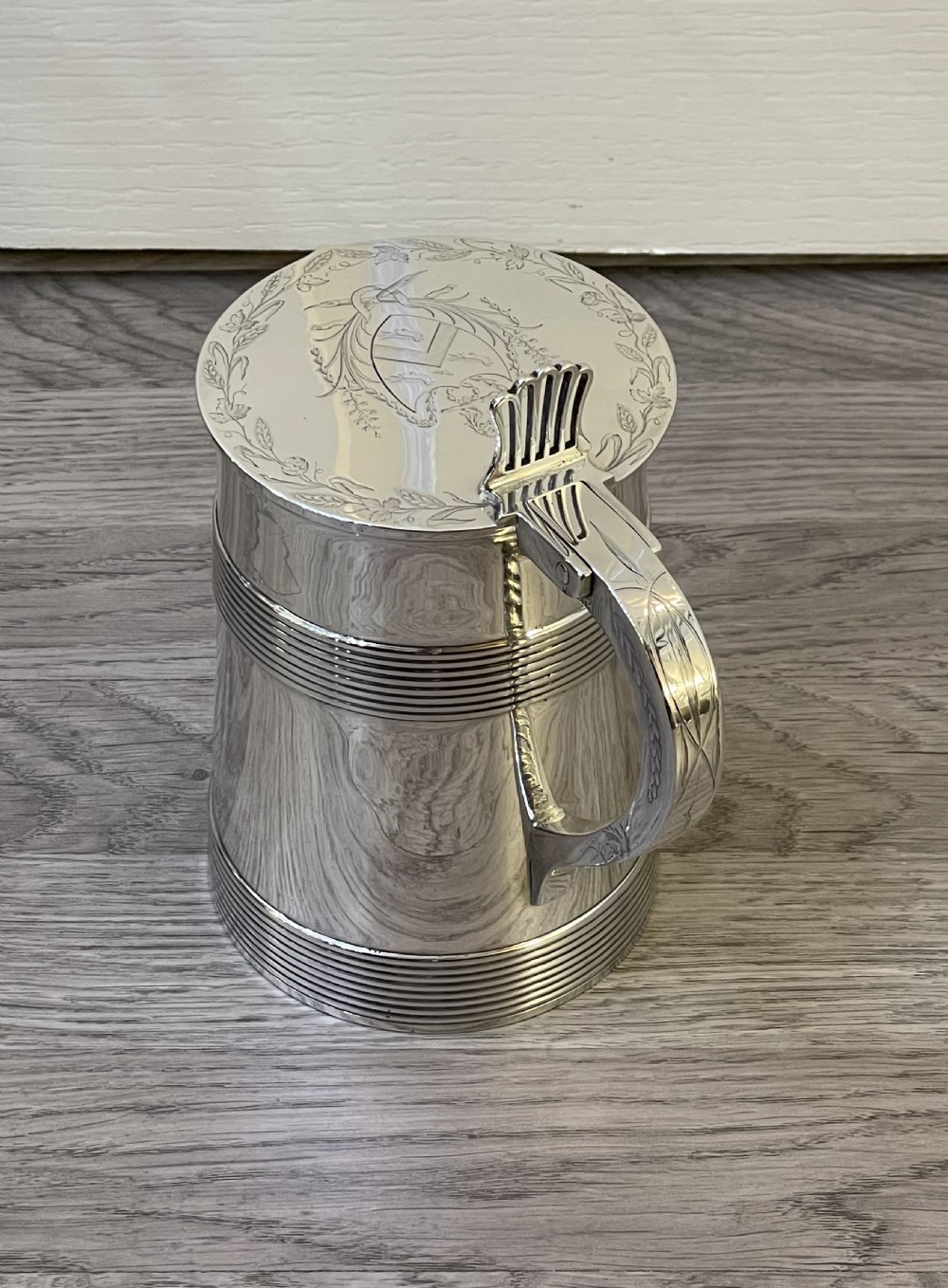 Large George III Silver Tankard by John Carter, 1776 View VIII