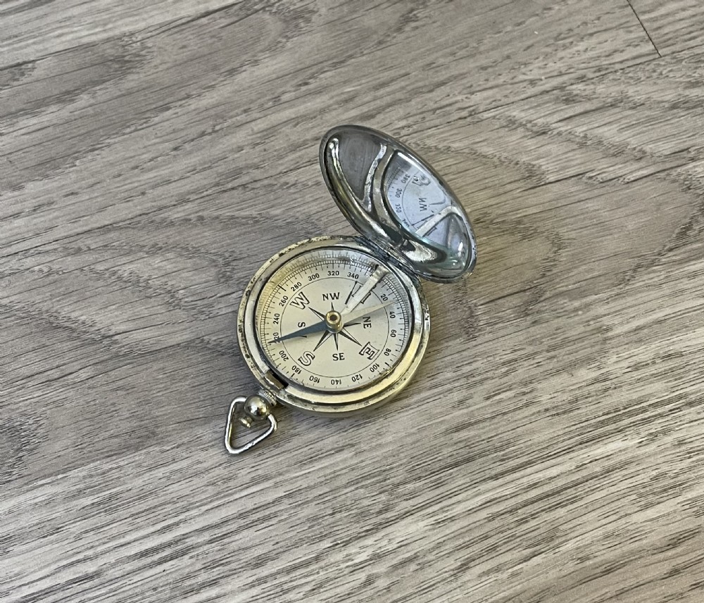 Silver Plated Pocket Compass