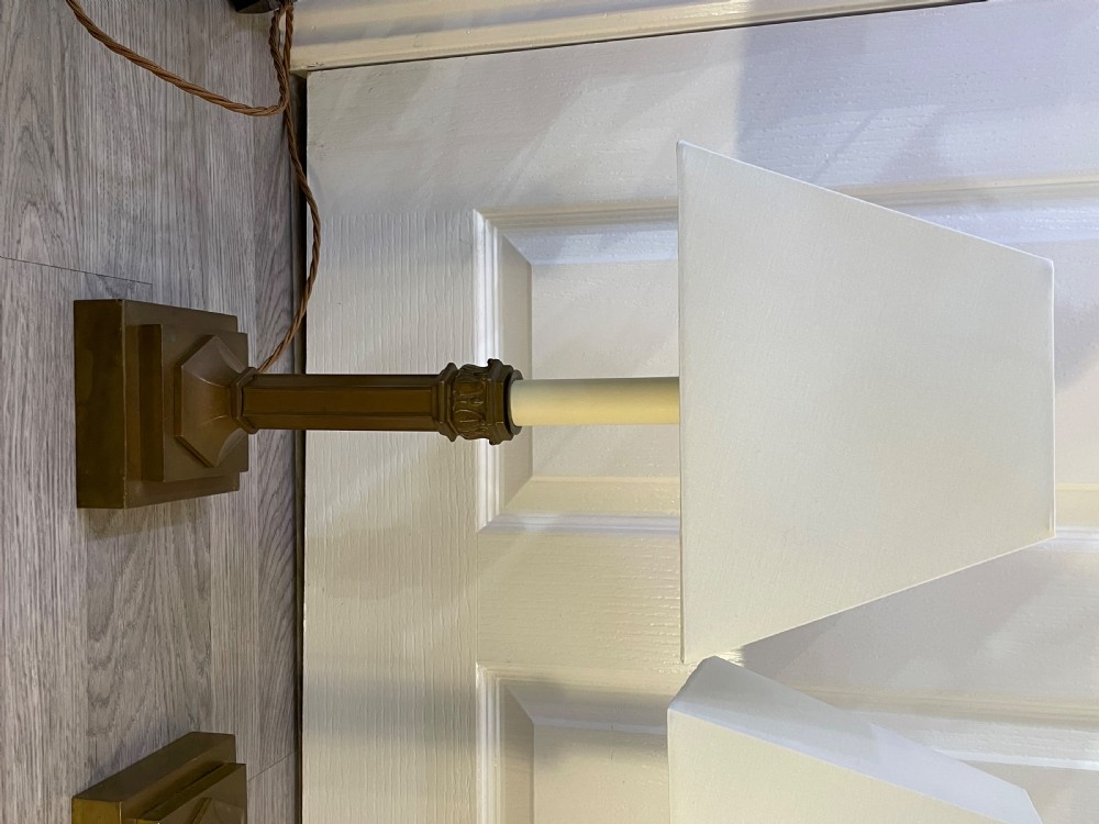 Good Pair 1930s Brass Table Lamps View II