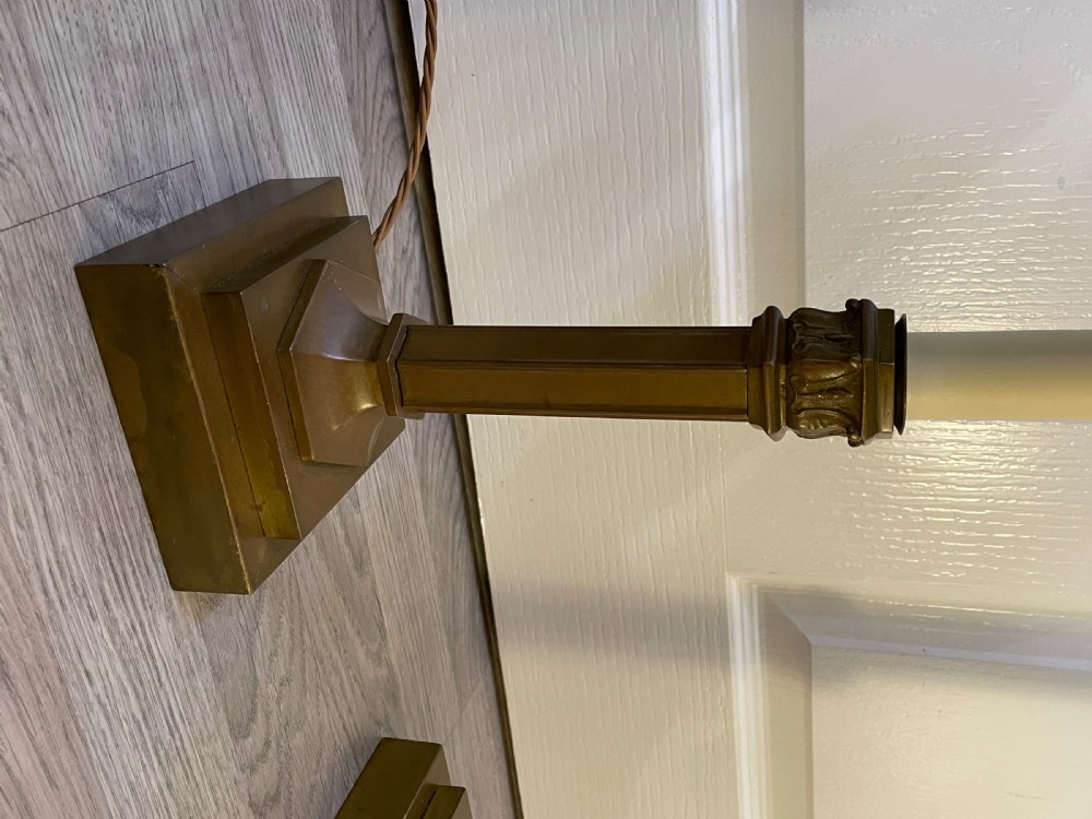 Good Pair 1930s Brass Table Lamps View XI